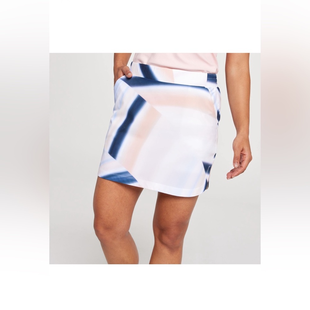 NWT Calia Women’s Birdie 16" golf tennis Skort Sz L sediment stripe $64